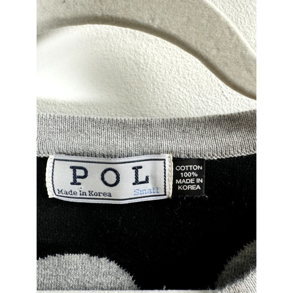 POL Fun Playful Polka Dot Soft Stretch Preppy Modern Twee Cozy Pullover Sweater - Picture 2 of 4